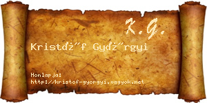 Kristóf Györgyi névjegykártya