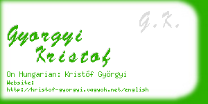 gyorgyi kristof business card